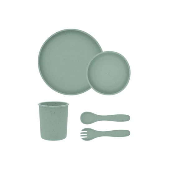 Jedálenská sada 5-dielna Platinum Silicone Sage - KikkaBoo 31302050001KB