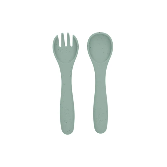 Jedálenská sada 5-dielna Platinum Silicone Sage - KikkaBoo 31302050001KB