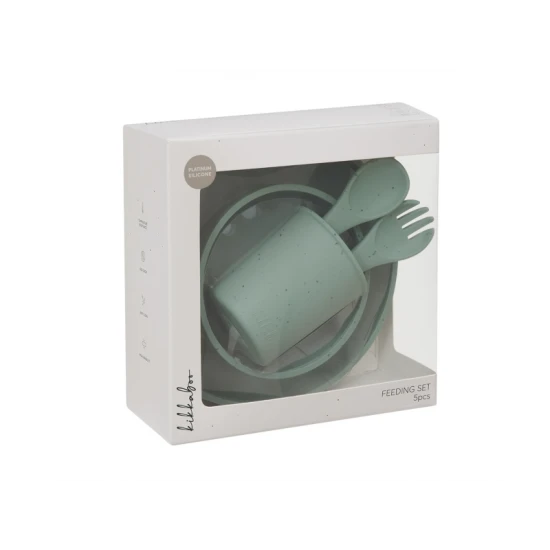 Jedálenská sada 5-dielna Platinum Silicone Sage - KikkaBoo 31302050001KB
