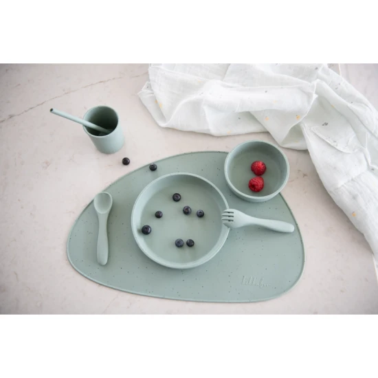 Jedálenská sada 5-dielna Platinum Silicone Sage - KikkaBoo 31302050001KB