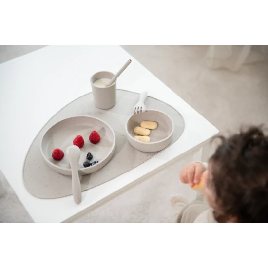 Jedálenská sada 5-dielna Platinum Silicone Sand - KikkaBoo 31302050002KB