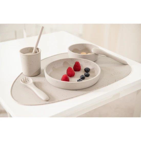 Jedálenská sada 5-dielna Platinum Silicone Sand - KikkaBoo 31302050002KB
