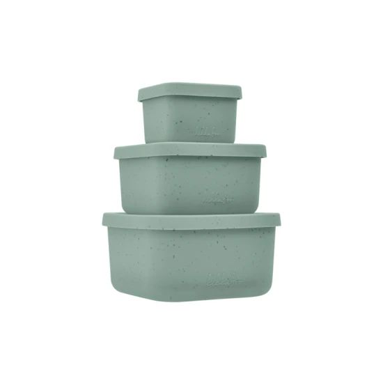 Sada boxov na desiatu 3 ks Platinum Silicone Sage - KikkaBoo 31302050009KB