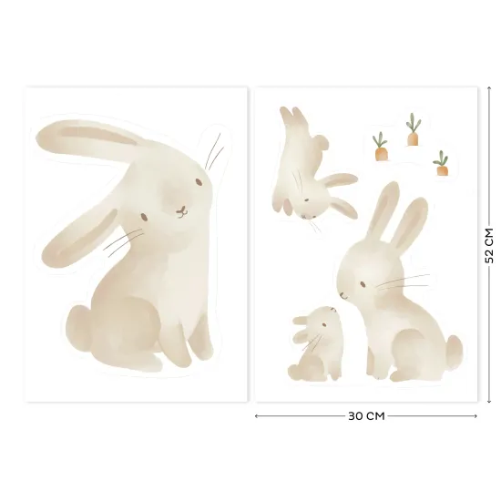 Krásna samolepka v štýle kreslenej postavičky Bunny sa hodí na každú stenu.