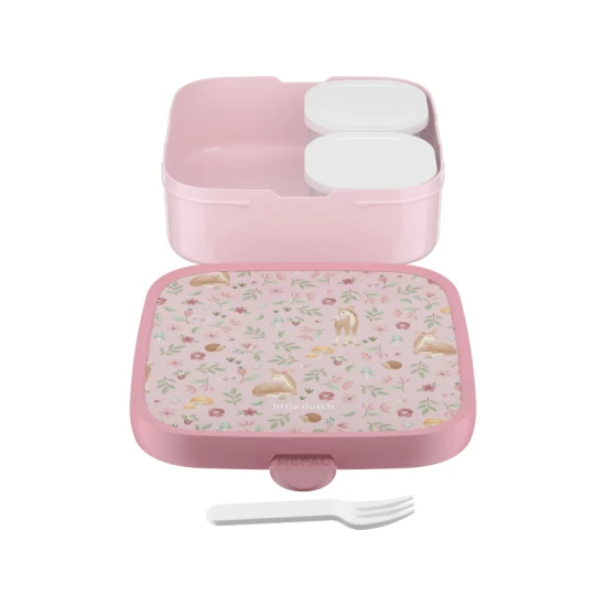 Desiatový box s priehradkami a vidličkou – kolekcia Fairy Garden