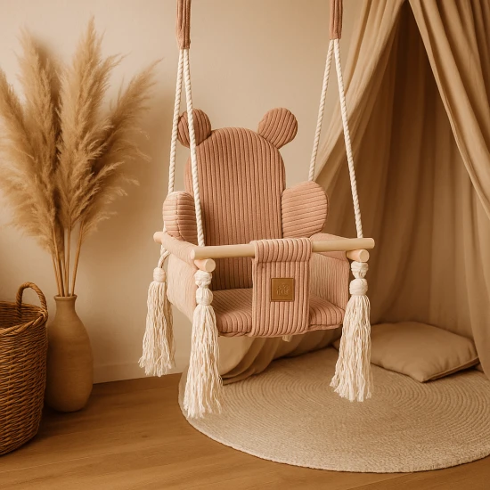 Interiérová hojdačka pre deti Bear Swing Aesthetic – MeowBaby AHBSB01
