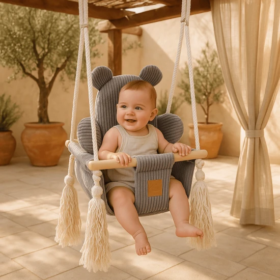 Interiérová hojdačka pre deti Bear Swing Aesthetic – MeowBaby AHBSB01