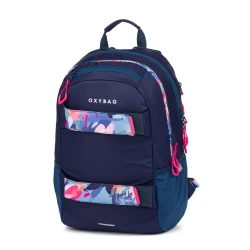 Študentský batoh s puzdrom OXY Sport Flowers Blue