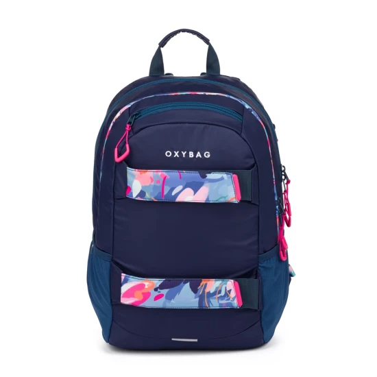 Študentský batoh s puzdrom OXY Sport Flowers Blue – Oxybag 8-39725E