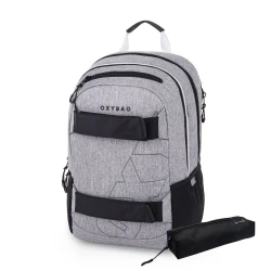 Študentský batoh s puzdrom OXY Sport Grey Melange
