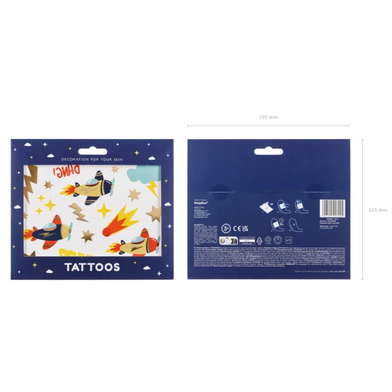 Dočasné tetovačky lietadiel pre akčných dobrodruhov.