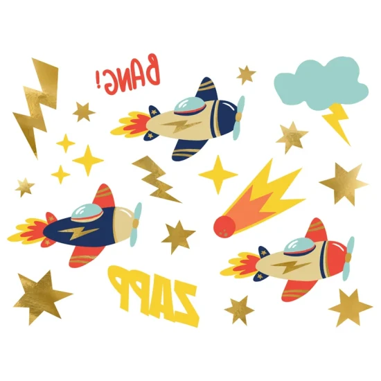 Dočasné tetovačky lietadiel pre akčných dobrodruhov.