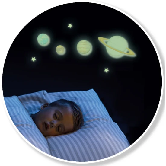 Nálepky na stenu - Svietiace planéty