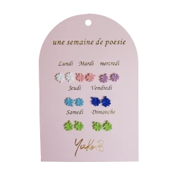 Náušnice na každý deň Štvorlístky 7 párov