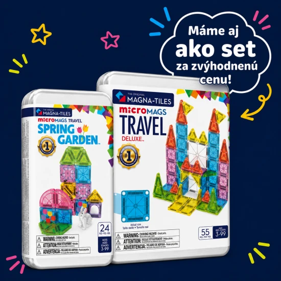 Magnetická stavebnica microMAGS Spring Garden Travel Set 24 dielov