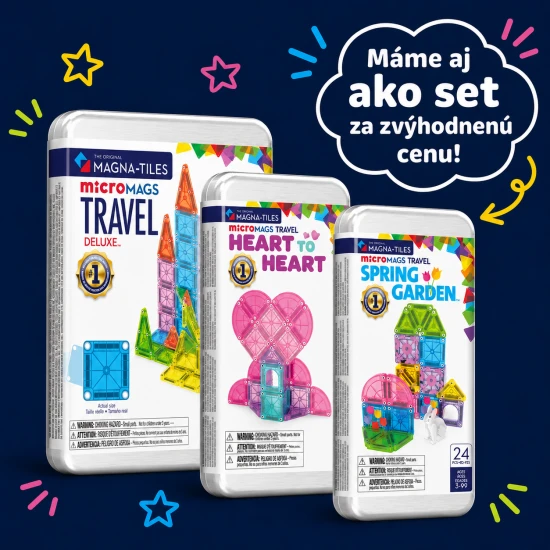 Magnetická stavebnica microMAGS Spring Garden Travel Set 24 dielov