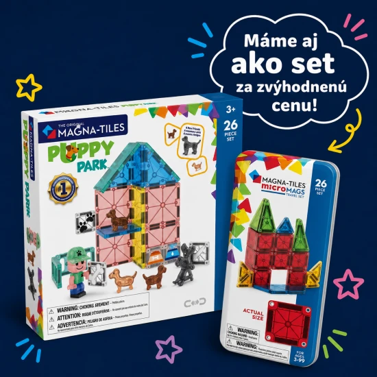 Magnetická stavebnica MAGNA-TILES vhodná na cestovanie.