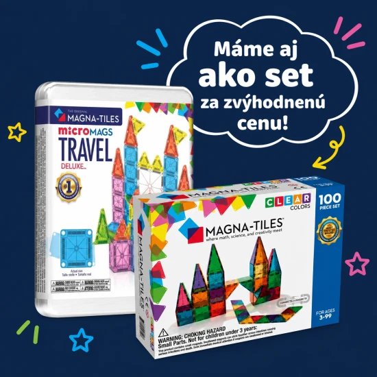 Originálna 100 dielna magnetická stavebnica MAGNA-TILES