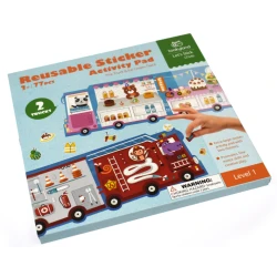 Znovupoužiteľné nálepky Hasičské a Zmrzlinárske auto 2v1