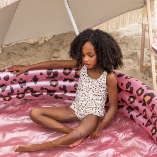 Dievčenské detské plavky s UPF 50+ Leopard béžový od Swim Essentials