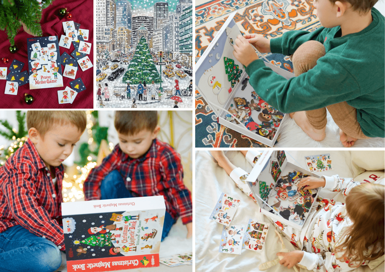 Vianočné puzzle, magnetická kniha a pexeso